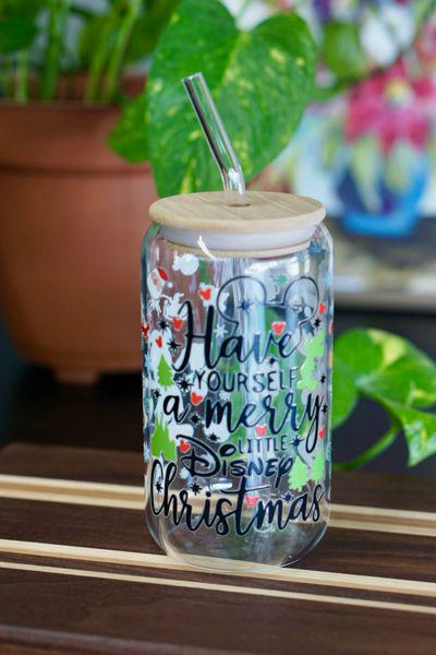 Mickey and friends Merry Christmas Glass Cups