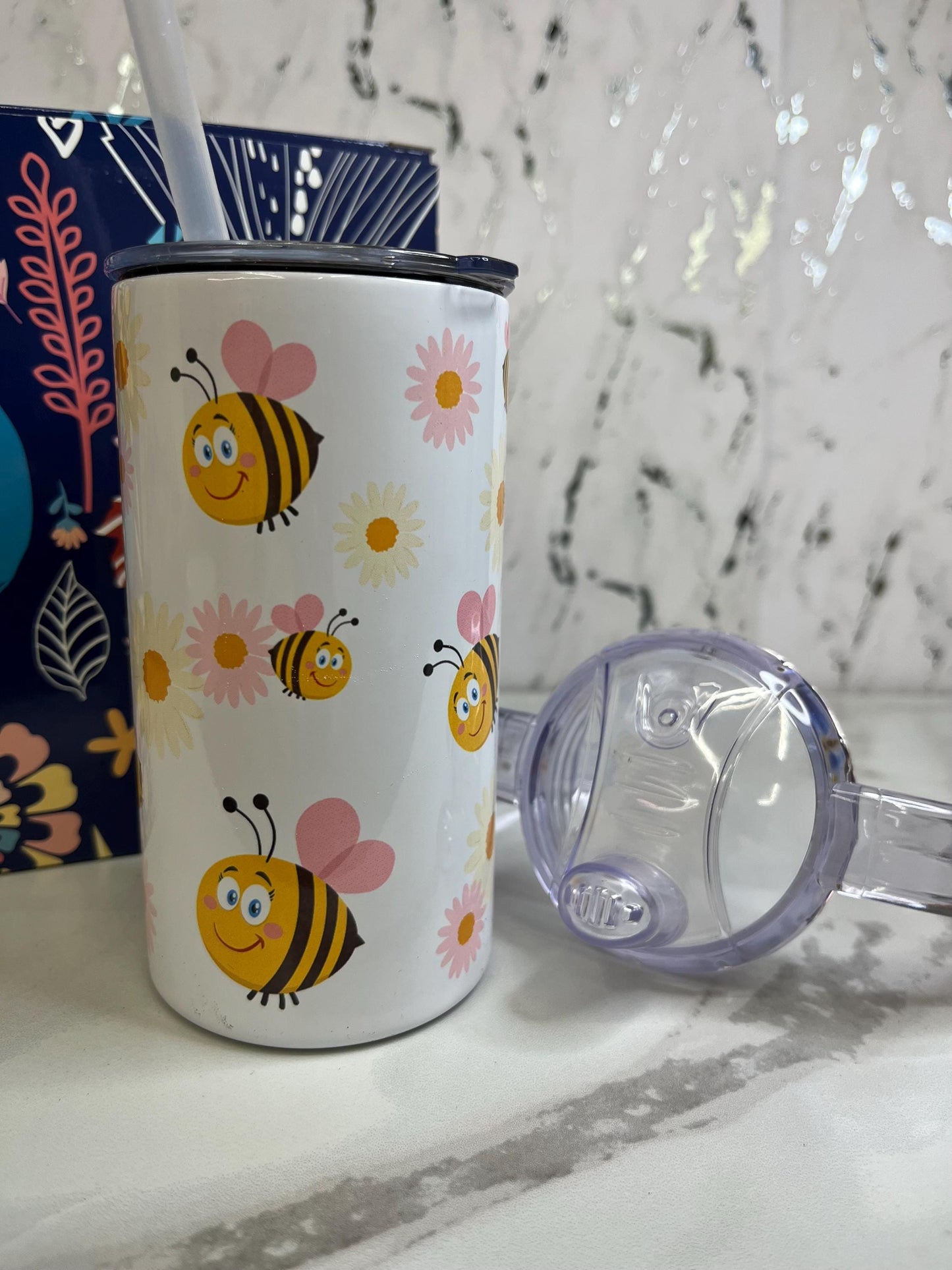 Bee Toddler Tumbler: Insulated Stainless Steel Sippy Cup (12 oz)
