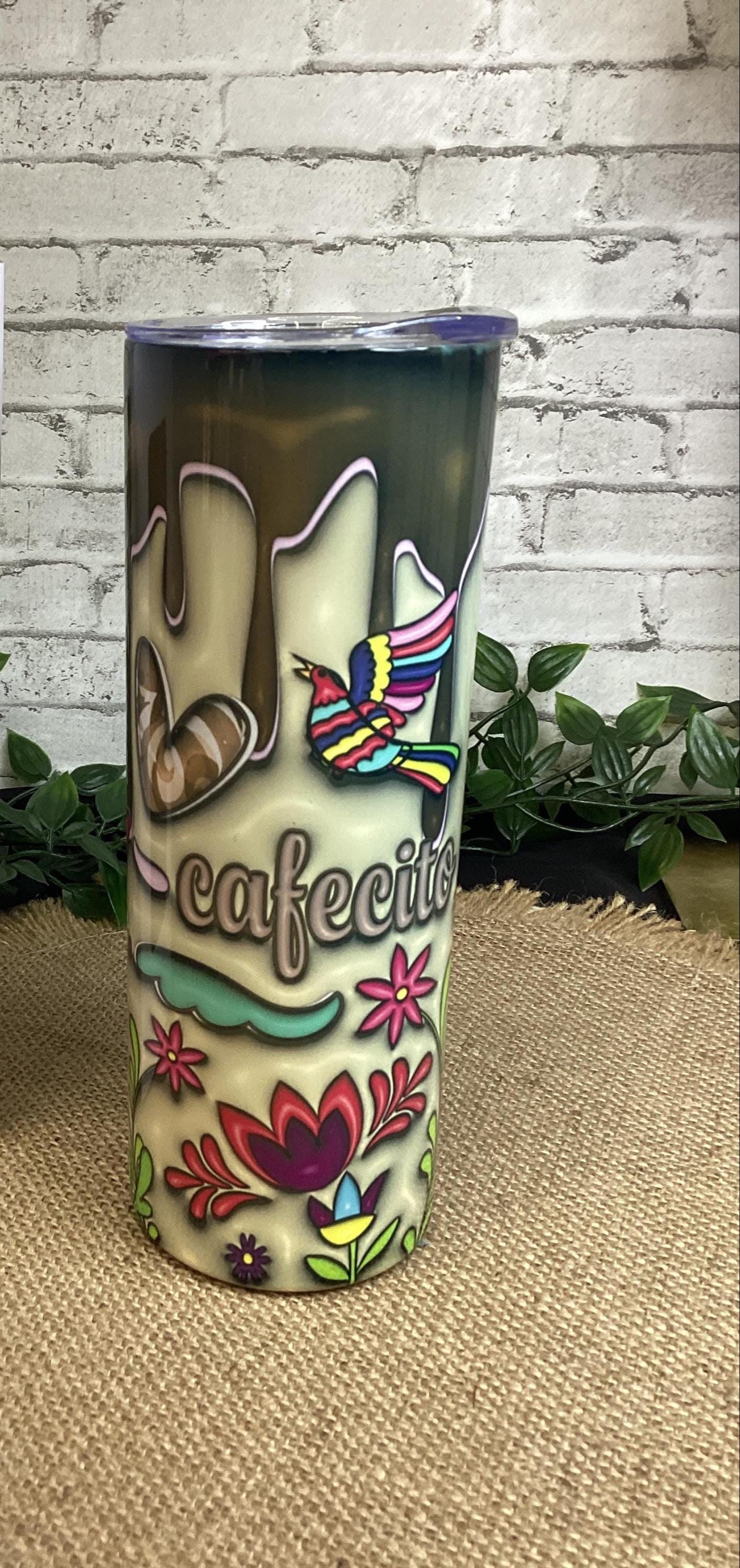 Floral Butterfly Cafecito Tumbler - 20 oz Coffee Lover Gift