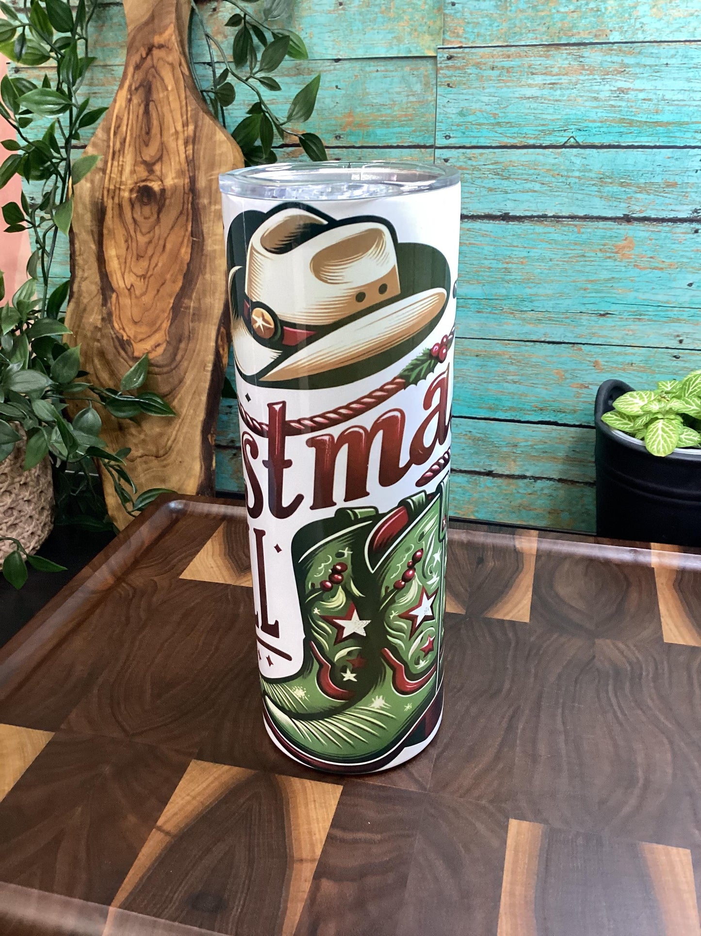Cowgirl Christmas Tumbler 20 oz: Merry Christmas Y'all