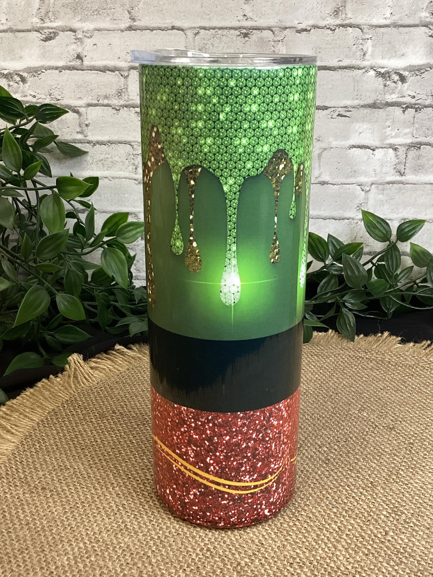 Christmas Leprechaun Tumbler: Green & Red 20 oz