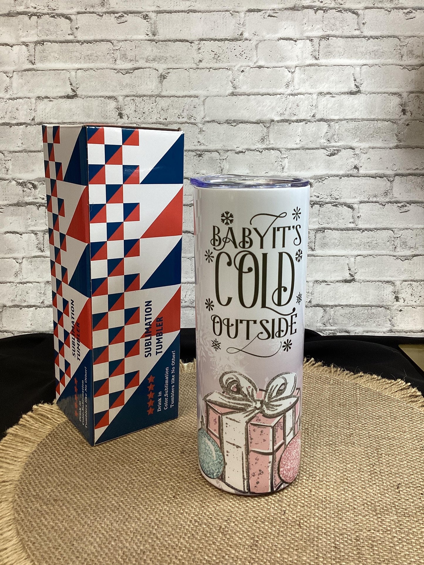 Baby its Cold Outside Tumbler 20 oz - Christmas Gift mug