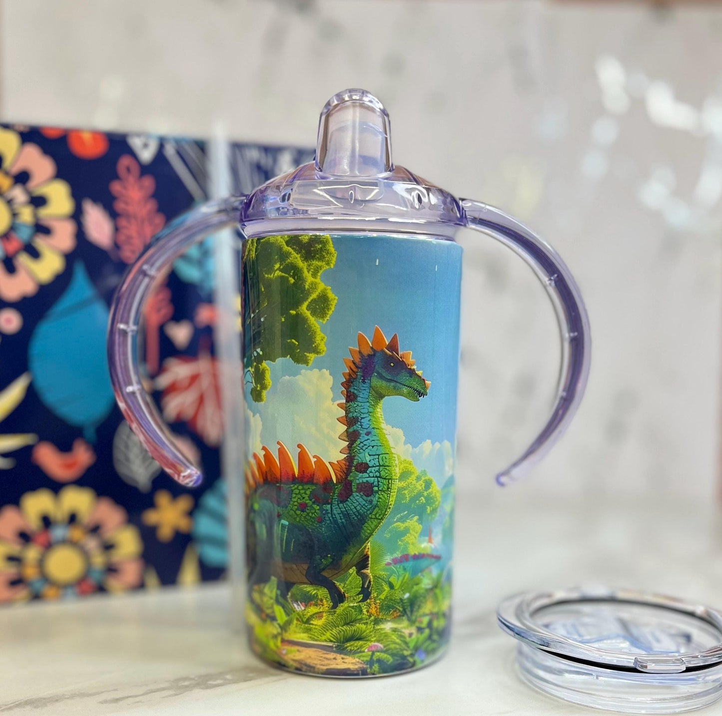 Dinosaurs 12 oz Kids Flip Top Sippy Cup Tumbler
