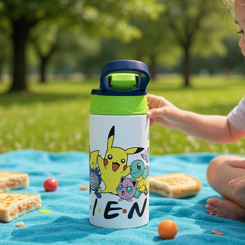 Cute 12oz kids tumbler - Back to School pikachu friends tumbler