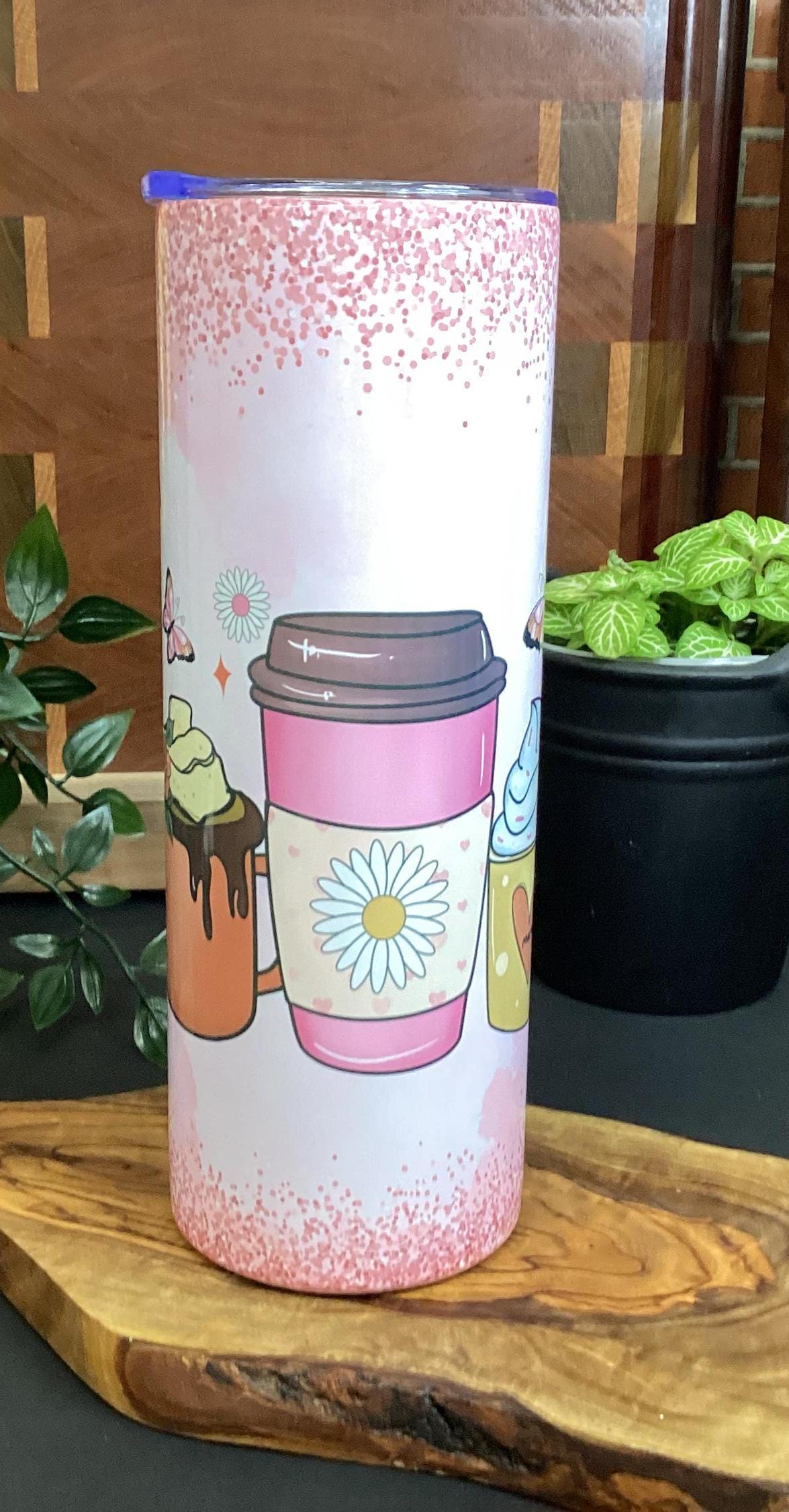 Butterfly Mama Coffee Tumbler: Pink 20oz Travel Mug