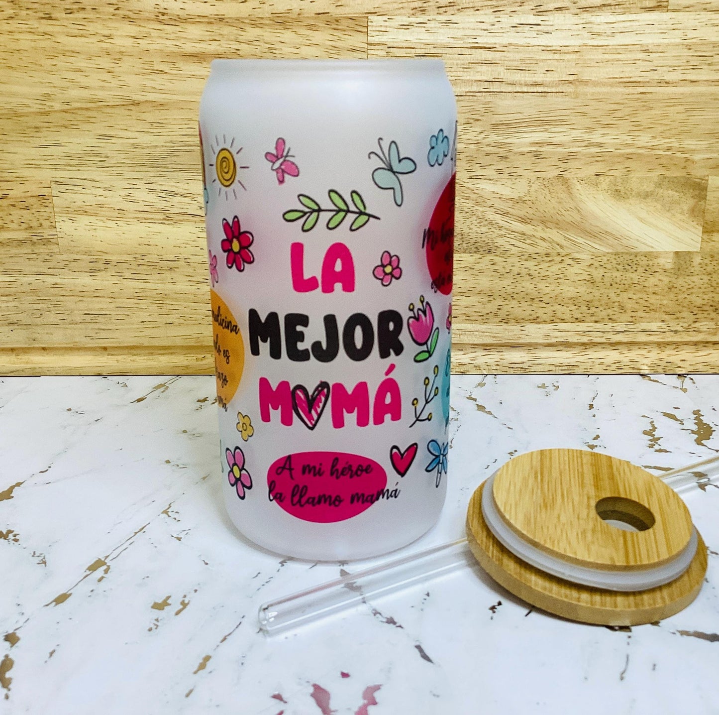 La Mejor Mama 16 oz Mug Glass
