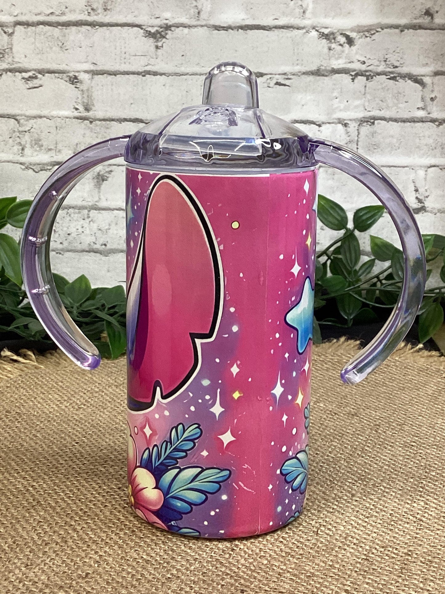 Cute Sippy Cup 12 oz, Colorful Tumbler Design, Kids Tumbler
