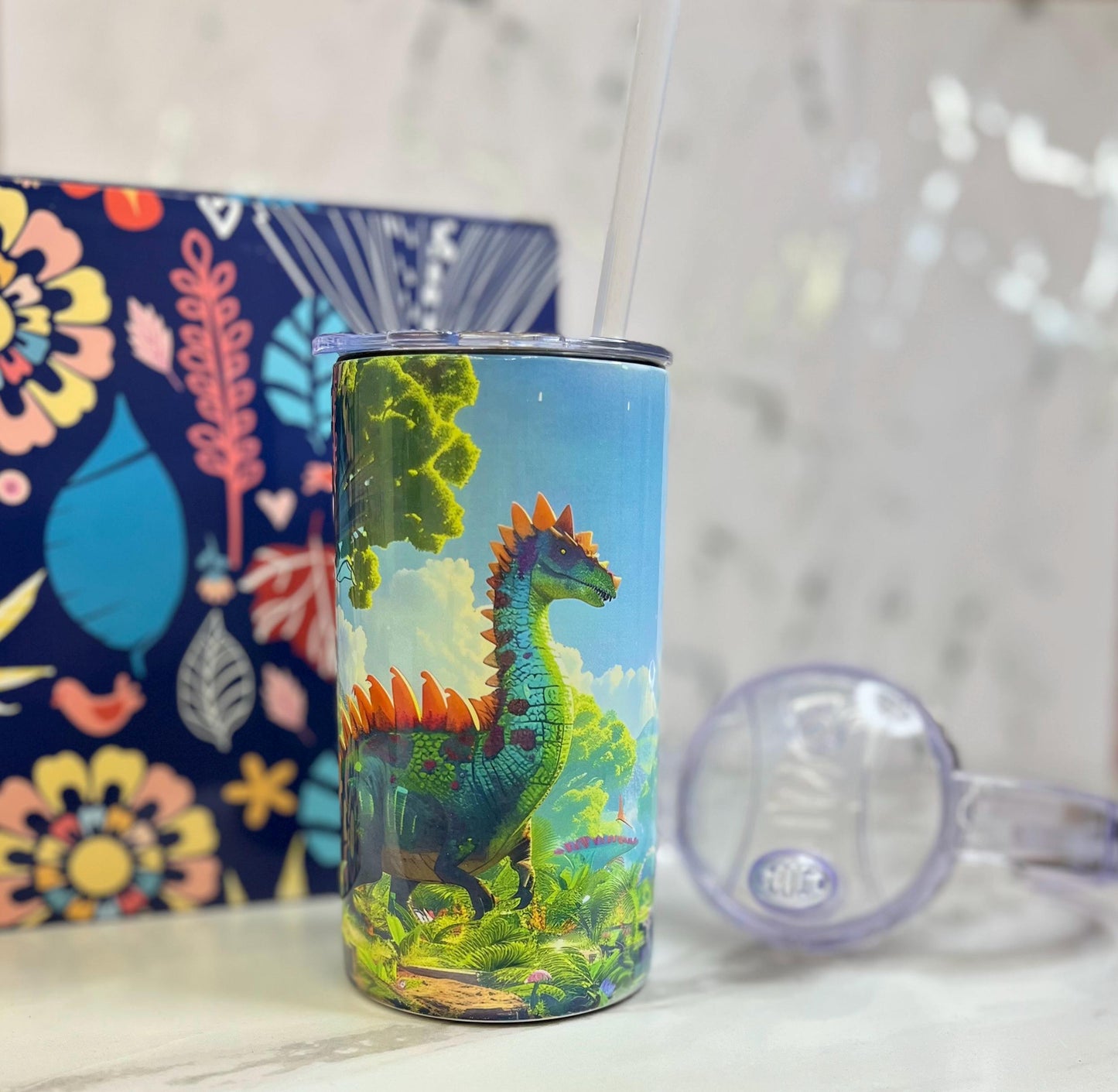 Dinosaurs 12 oz Kids Flip Top Sippy Cup Tumbler