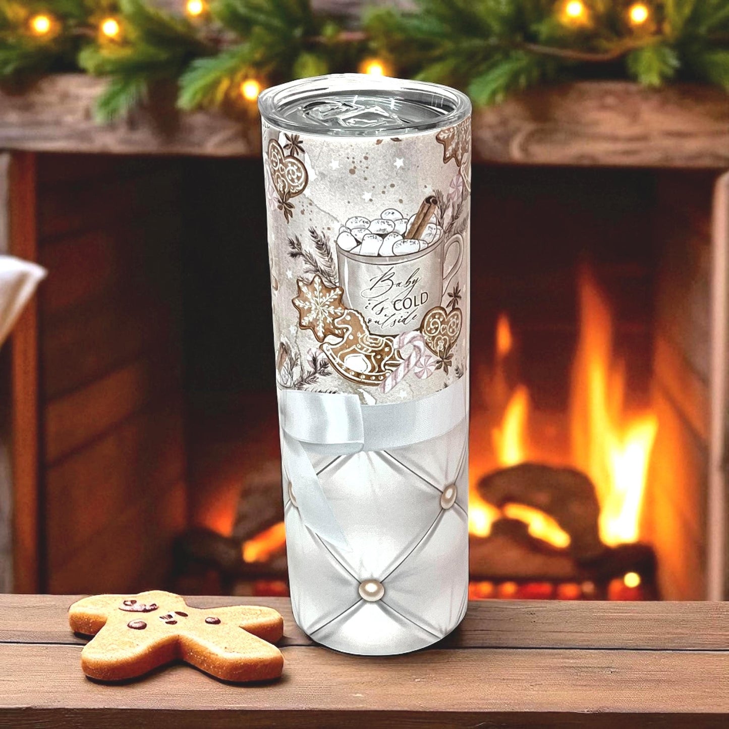 Baby It's Cold Outside Tumbler: Elegant Christmas 20oz Tumbler