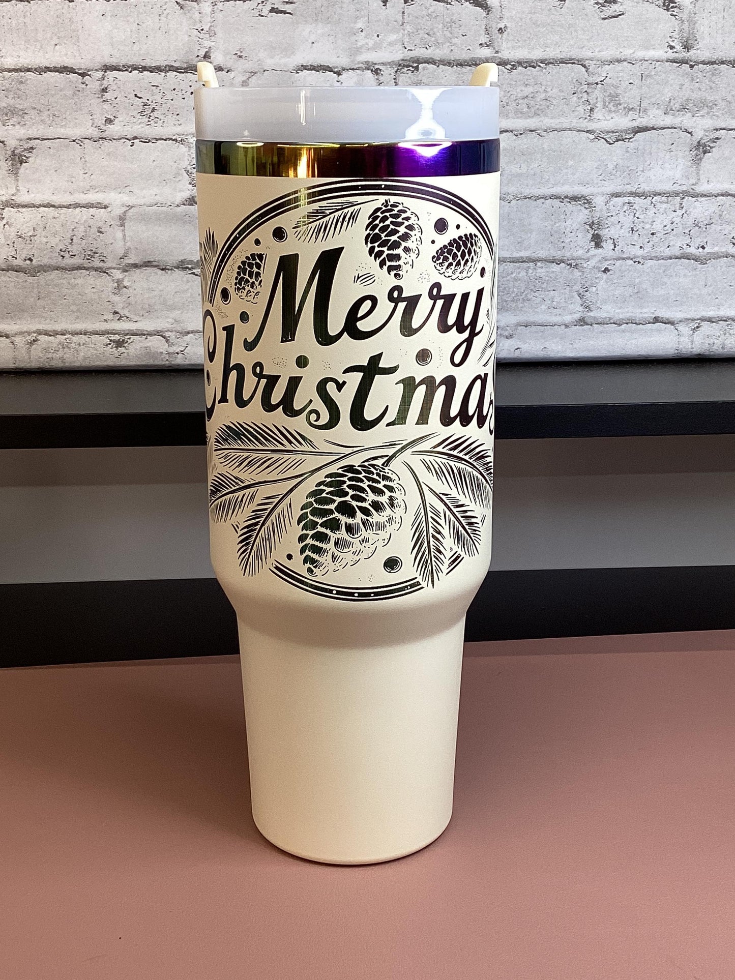 Christmas Laser Engraved Tumbler - 40 oz Stainless Steel