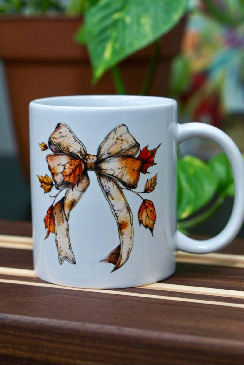 Coffe Mug Autumn Ribbon 11 oz