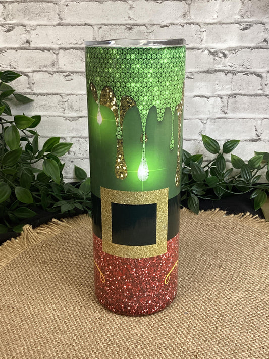 Christmas Leprechaun Tumbler: Green & Red 20 oz