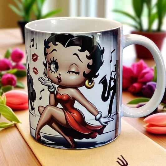 Betty  Mug: Musical BAM! Retro Cartoon Design