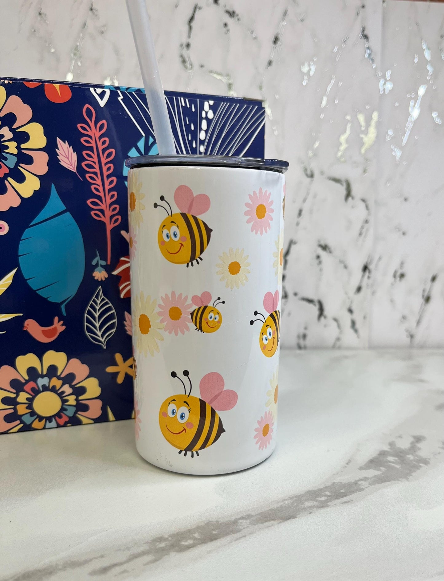 Bee Toddler Tumbler: Insulated Stainless Steel Sippy Cup (12 oz)
