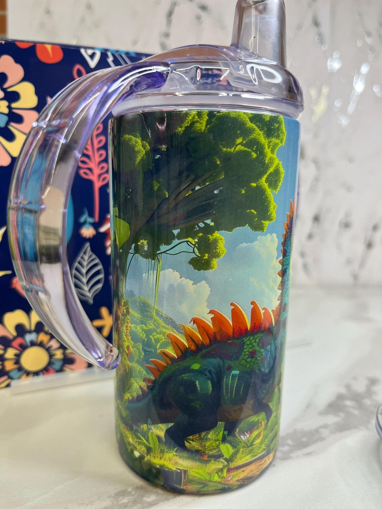 Dinosaurs 12 oz Kids Flip Top Sippy Cup Tumbler