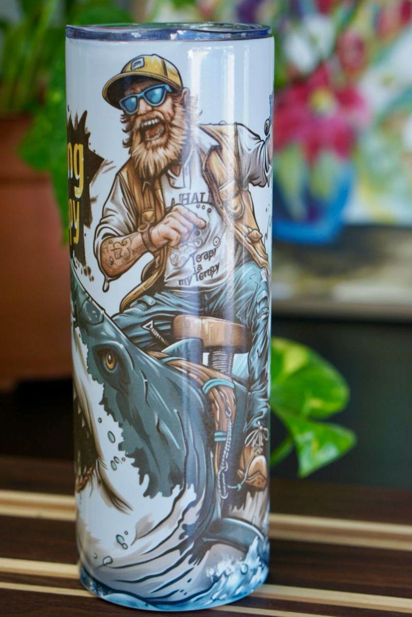 Fishing Therapy Tumbler, 20 oz