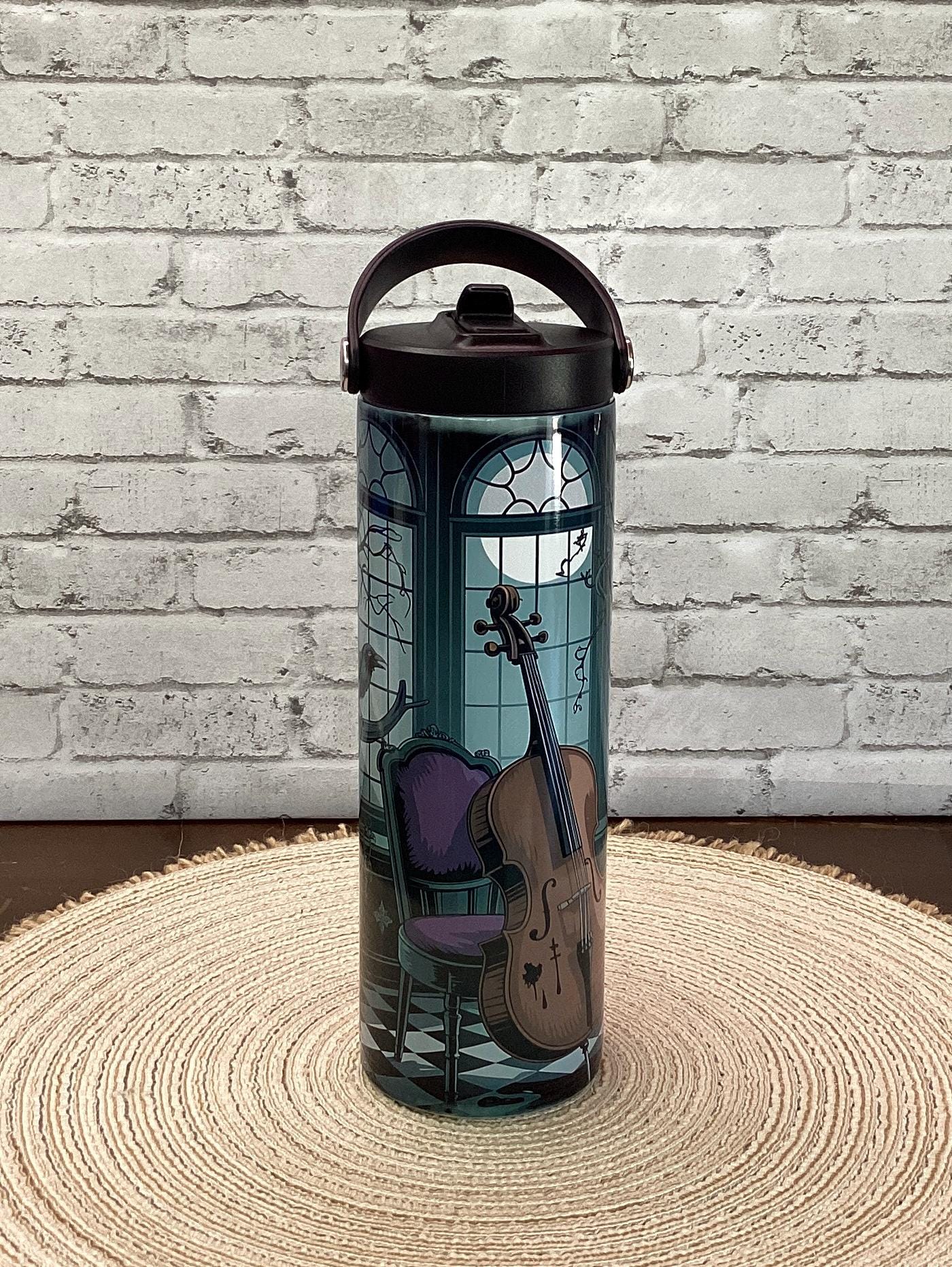 Wednesday's Room Halloween Tumbler: Gothic Music Instruments 20oz