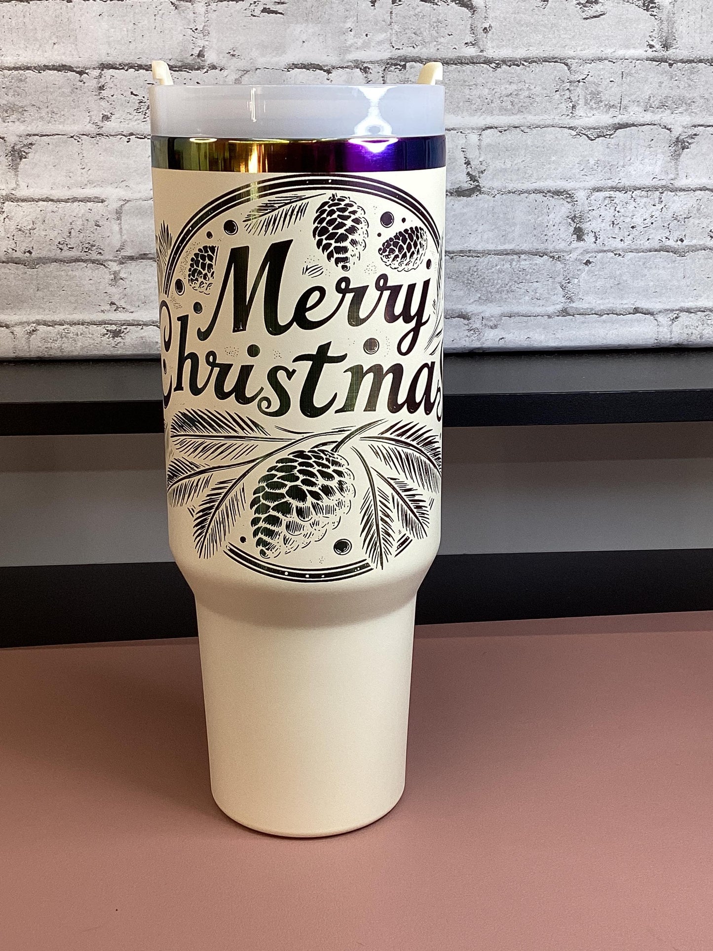 Christmas Laser Engraved Tumbler - 40 oz Stainless Steel