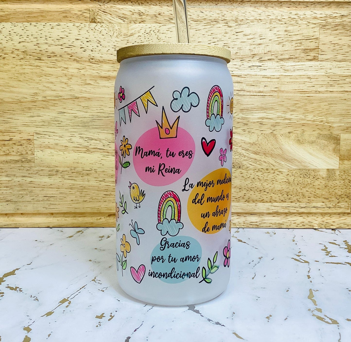 La Mejor Mama 16 oz Mug Glass