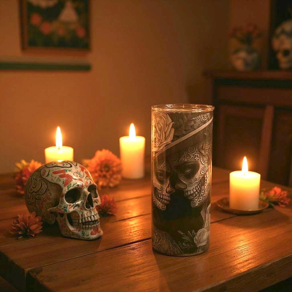 Dia de los Muertos Tumbler: 20 oz Skull Design