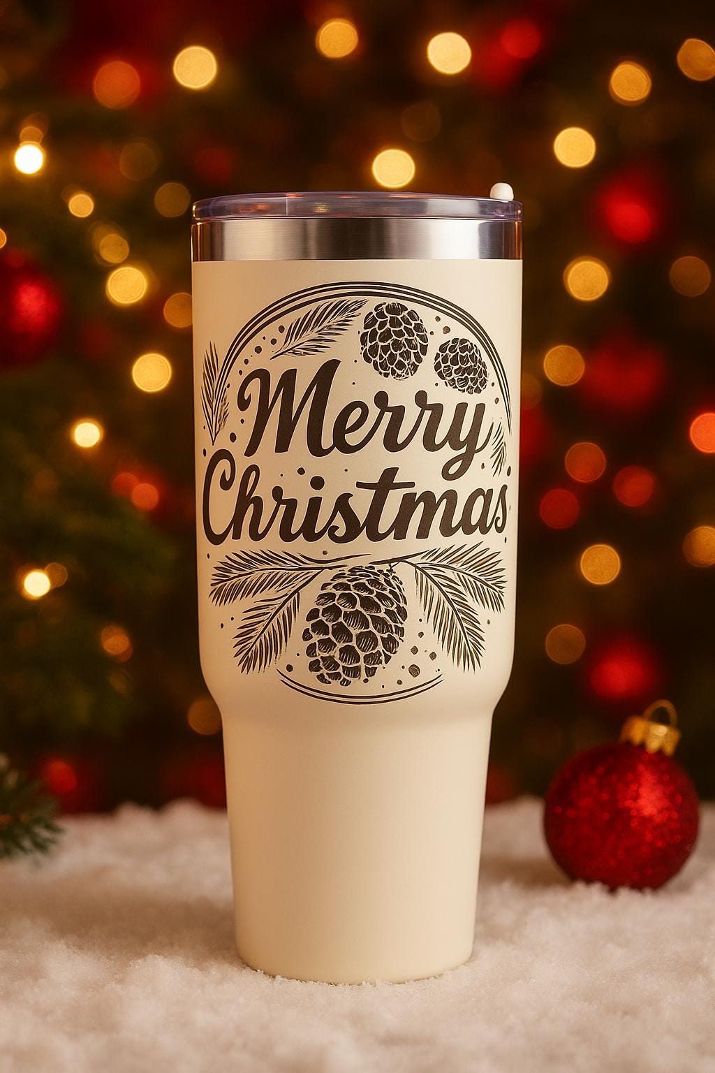 Christmas Laser Engraved Tumbler - 40 oz Stainless Steel