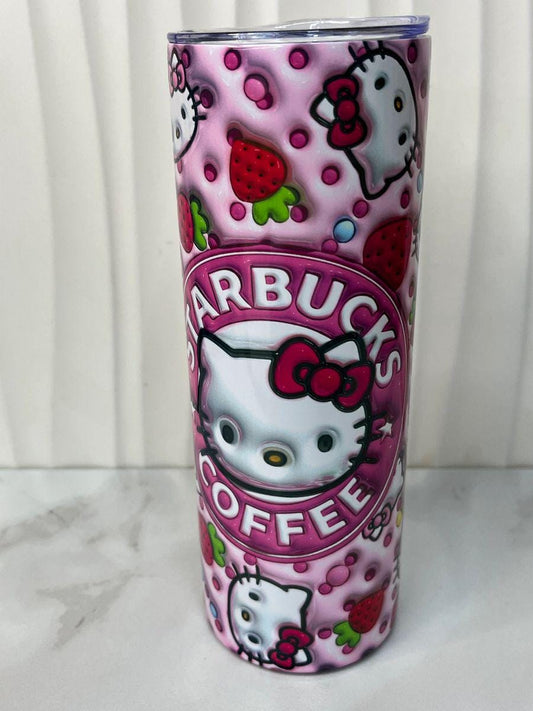 Pink Hello Kitty Tumbler: Strawberry Coffee Cup 20 oz