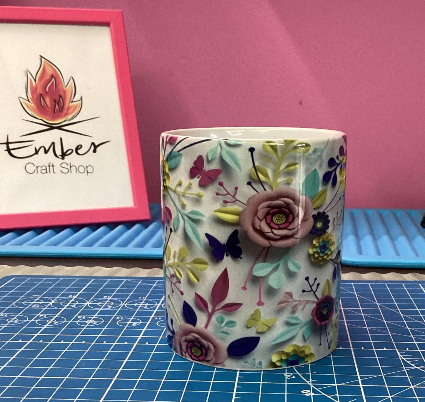 3D Floral Ceramic Mug: Elegant Coffee Cup, Spring Decor