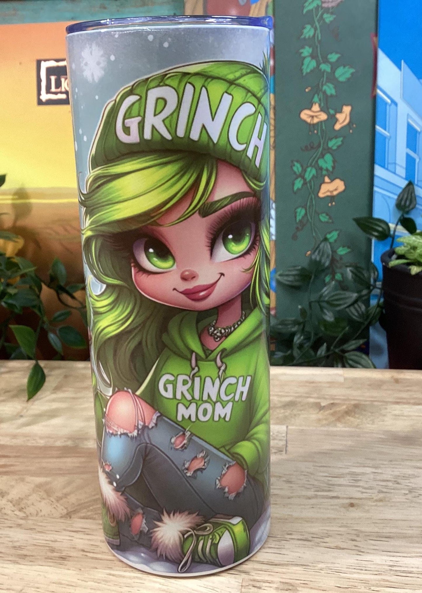 Grinch Mom 20 oz Tumbler: Coffee Lover Gift