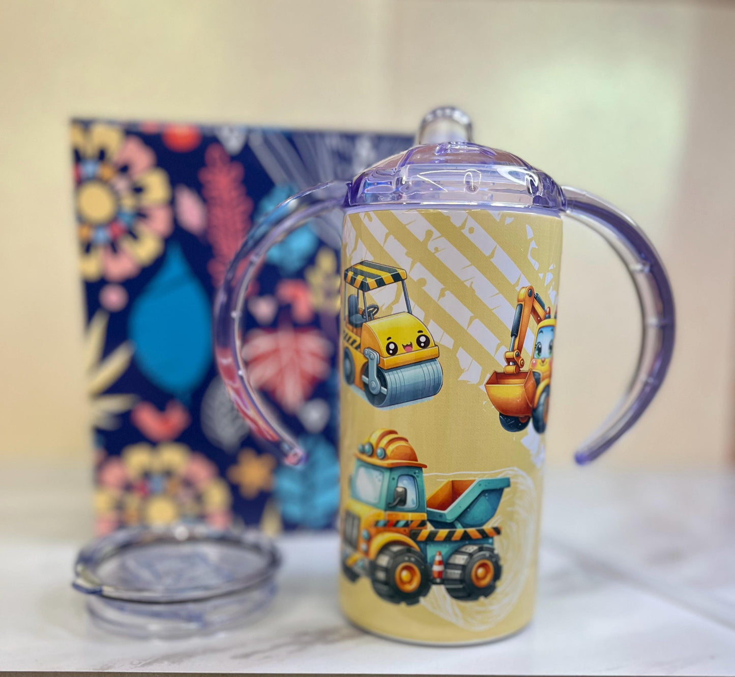 Construction Truck Sippy Cup: 12 oz Children's Tumbler