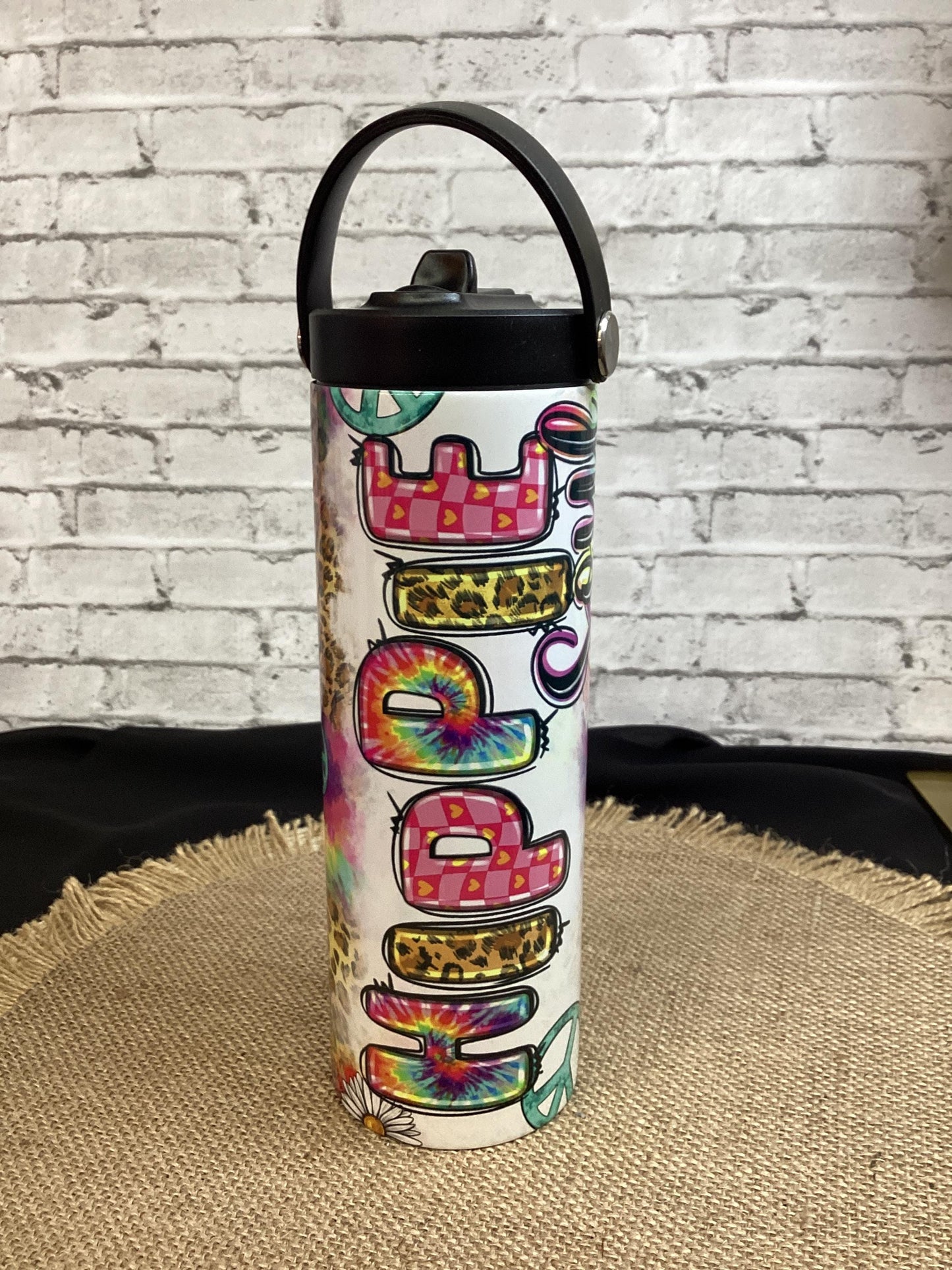 Retro Hippie Tumbler: 1970s Style, 20 oz