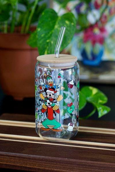 Mickey and friends Merry Christmas Glass Cups