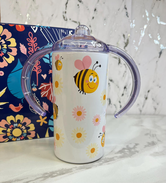 Bee Toddler Tumbler: Insulated Stainless Steel Sippy Cup (12 oz)
