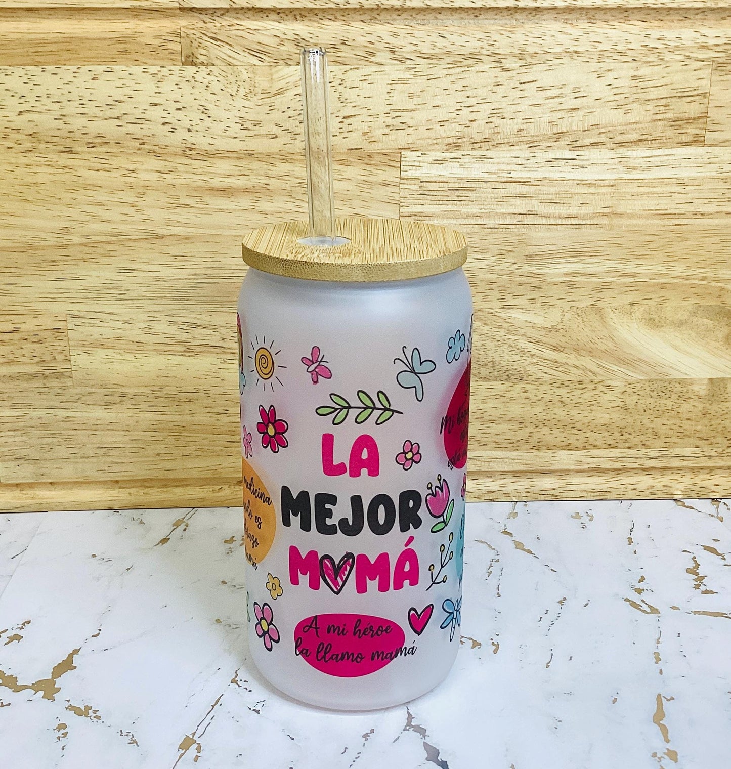 La Mejor Mama 16 oz Mug Glass