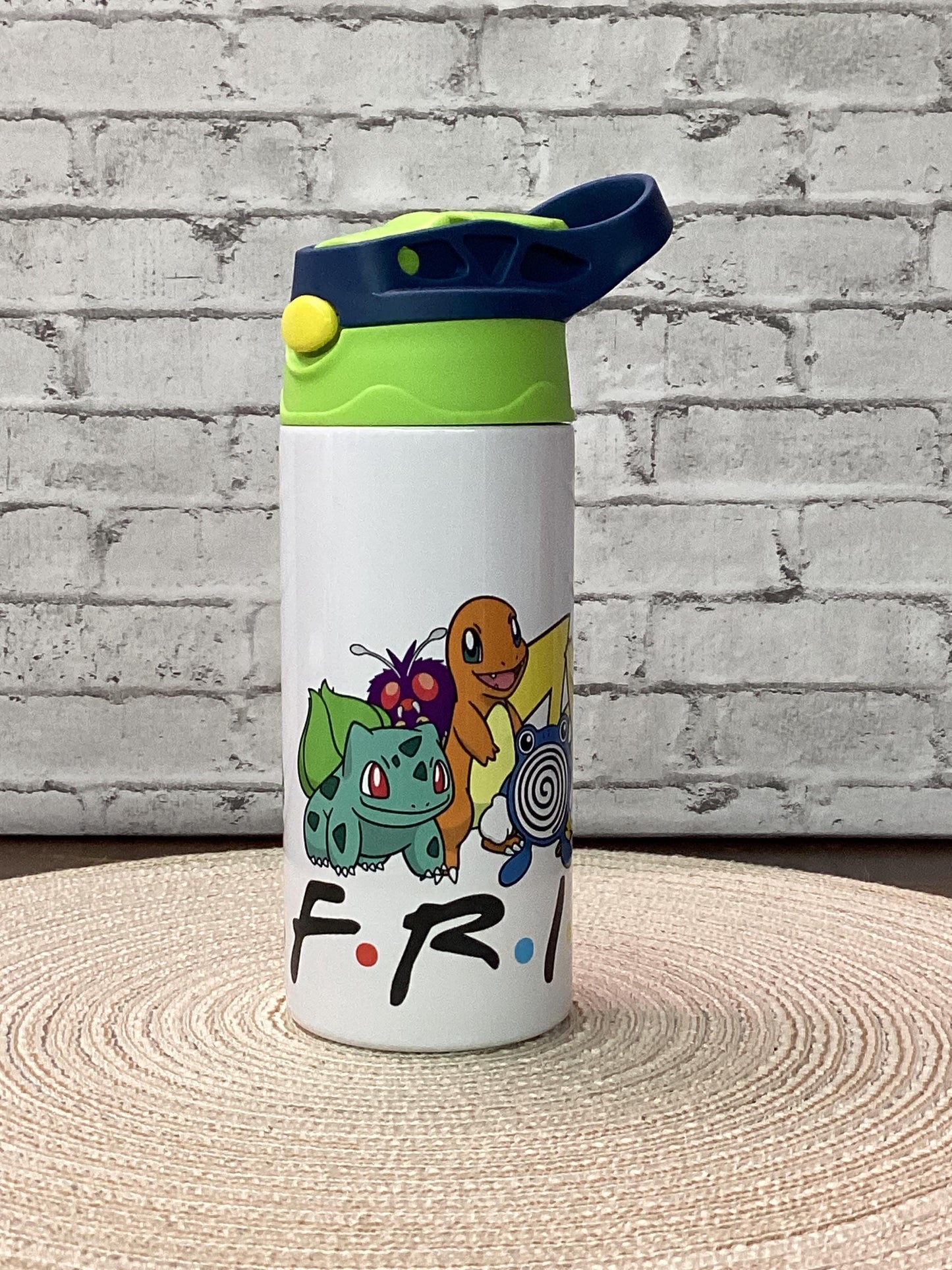 Cute 12oz kids tumbler - Back to School pikachu friends tumbler