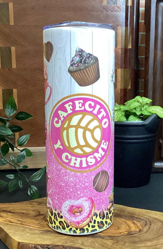 Cafecito y Chisme Tumbler: Mexican Pan Dulce Design