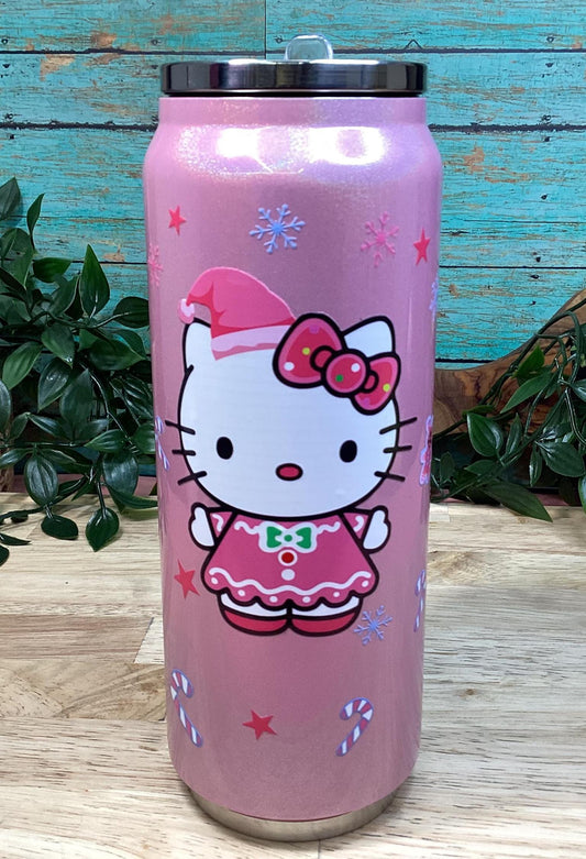 Pink Hello Kitty Glitter Tumbler Can 17 oz, Stainless Steel Tumbler
