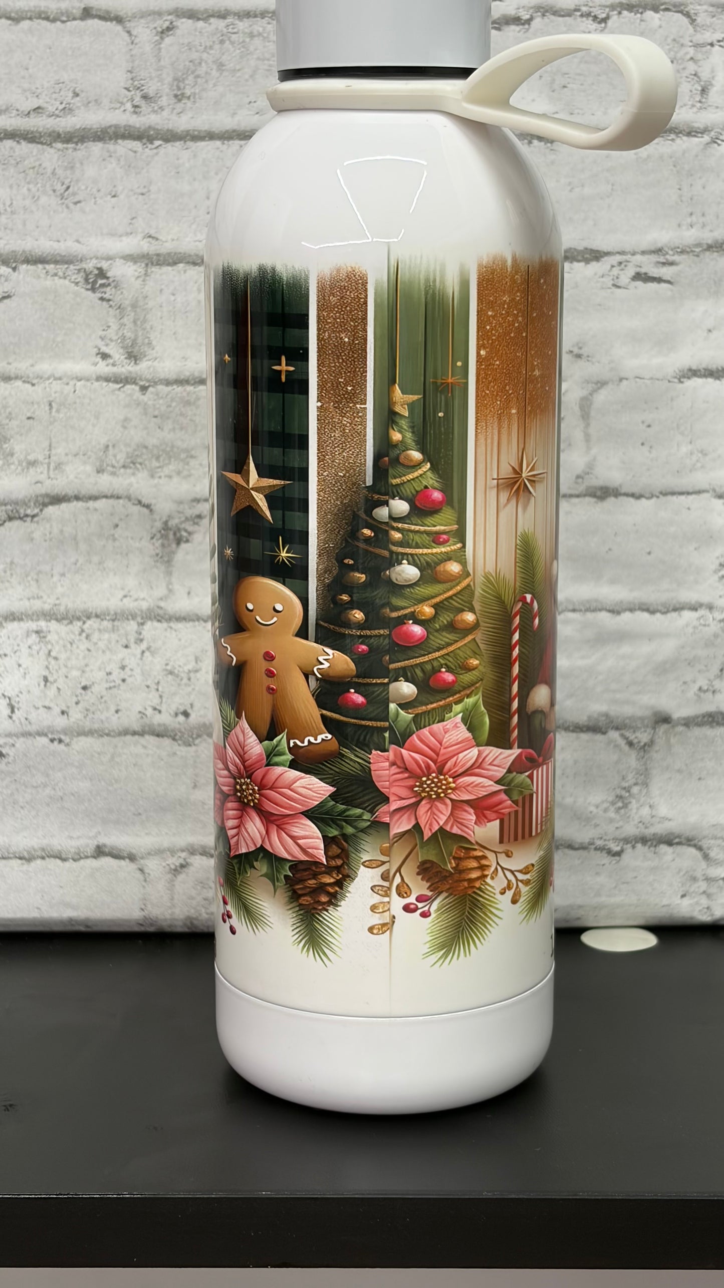 17 oz White Tumbler Festive Christmas