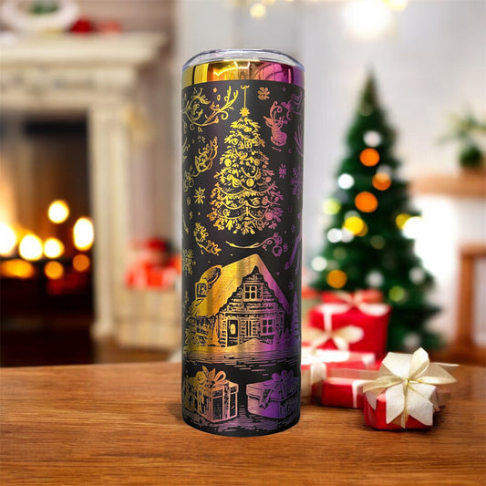 Beautiful Christmas Tumbler 20 oz Laser Engraved