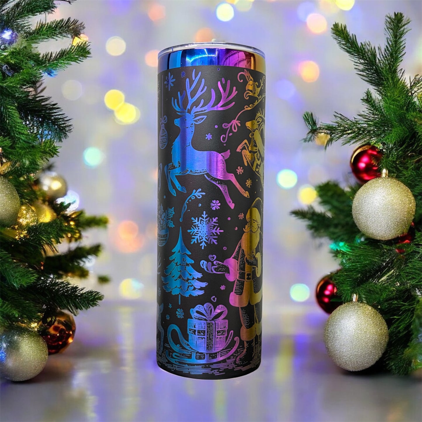 Beautiful Christmas Tumbler 20 oz Laser Engraved