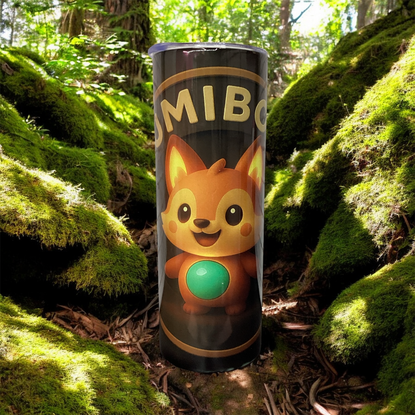 20 oz stainless steel tumbler with a fun Lumibots design