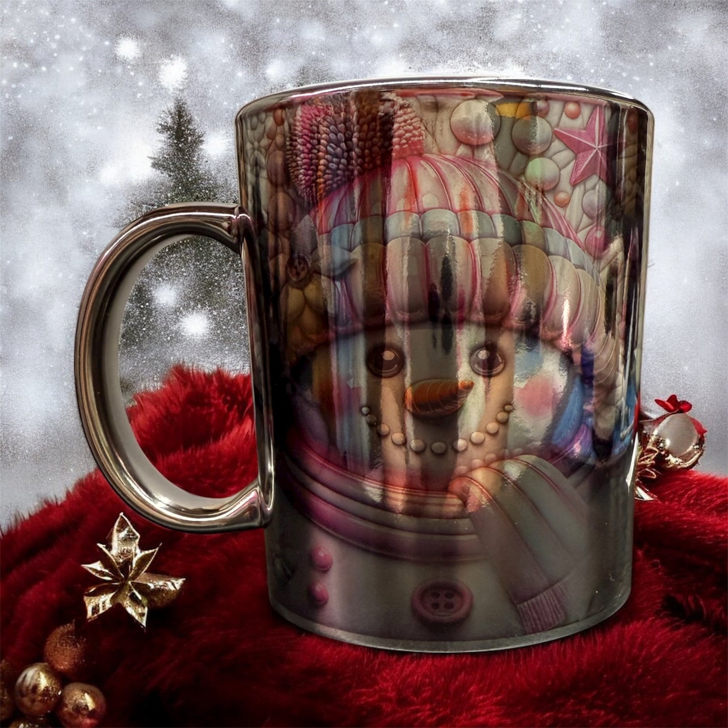 11 oz ceramic mug, quite snowman design perfect for Christmas Season