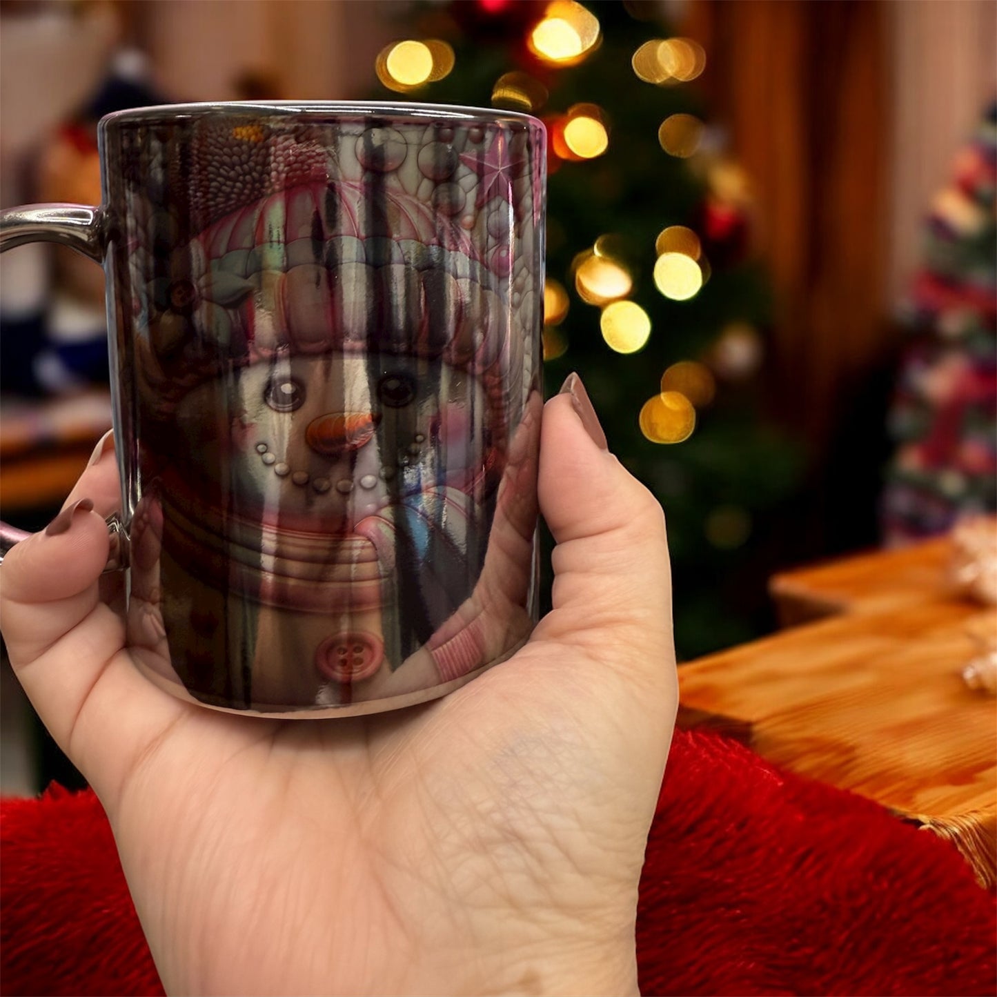 11 oz ceramic mug, quite snowman design perfect for Christmas Season