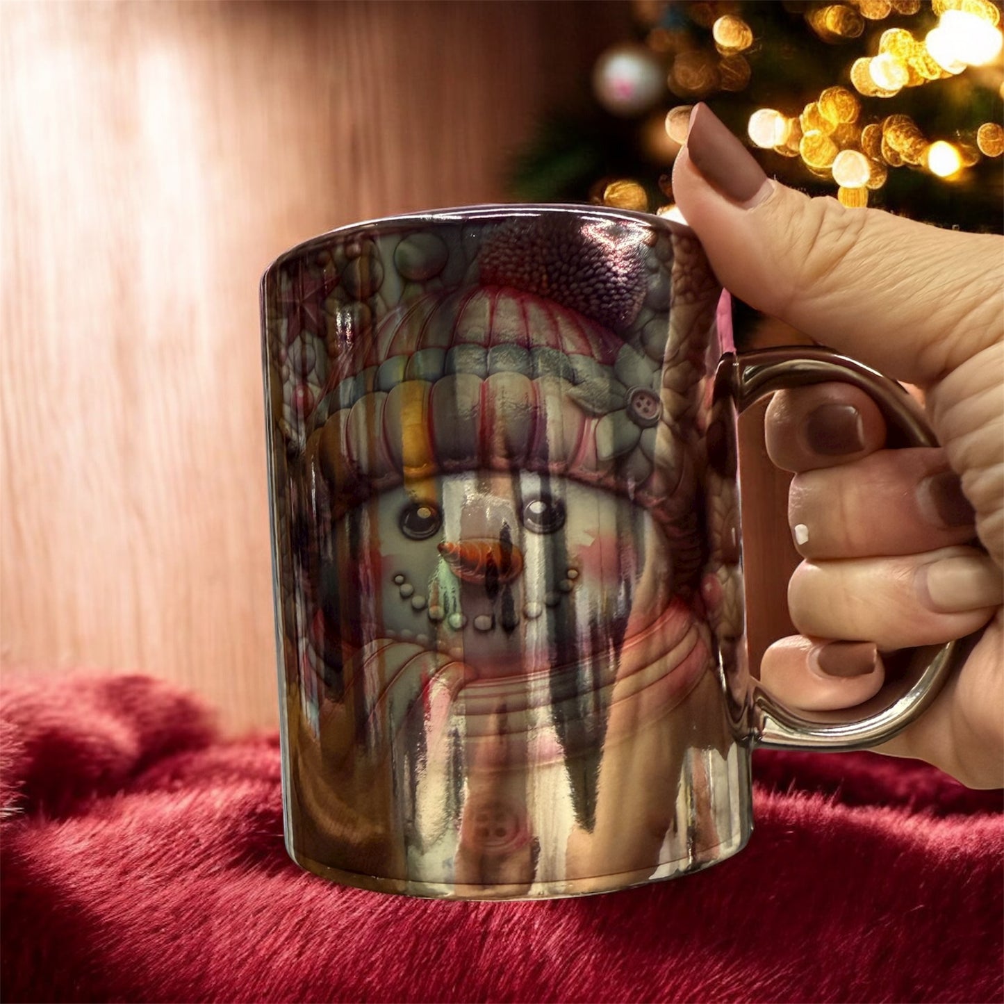 11 oz ceramic mug, quite snowman design perfect for Christmas Season