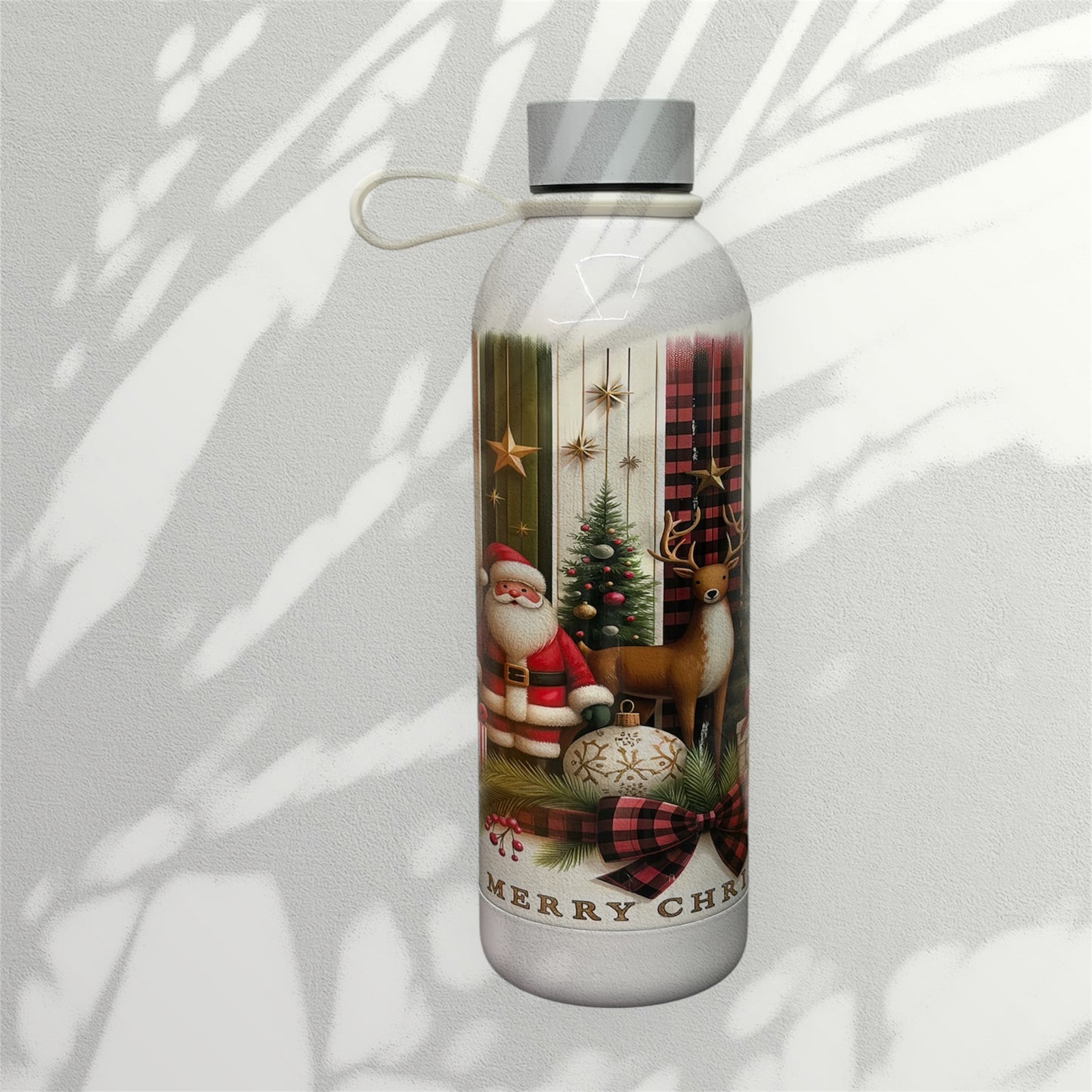 17 oz White Tumbler Festive Christmas