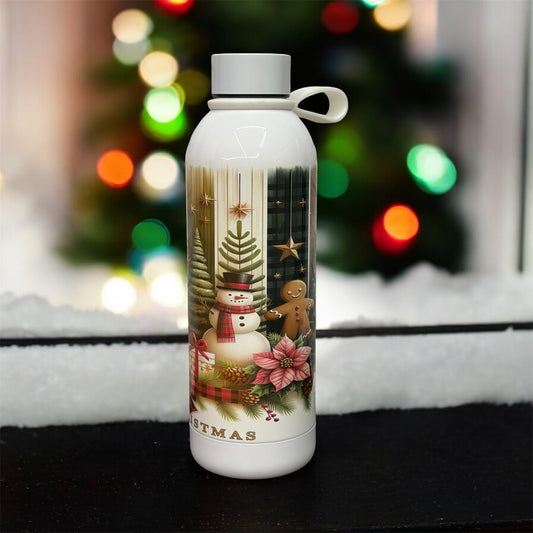 17 oz White Tumbler Festive Christmas