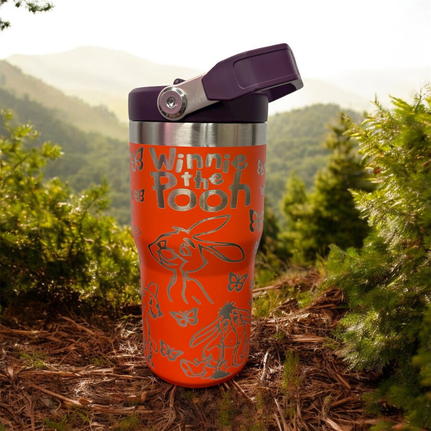 The Beautiful iceflow flip straw tumbler 20 oz orange color