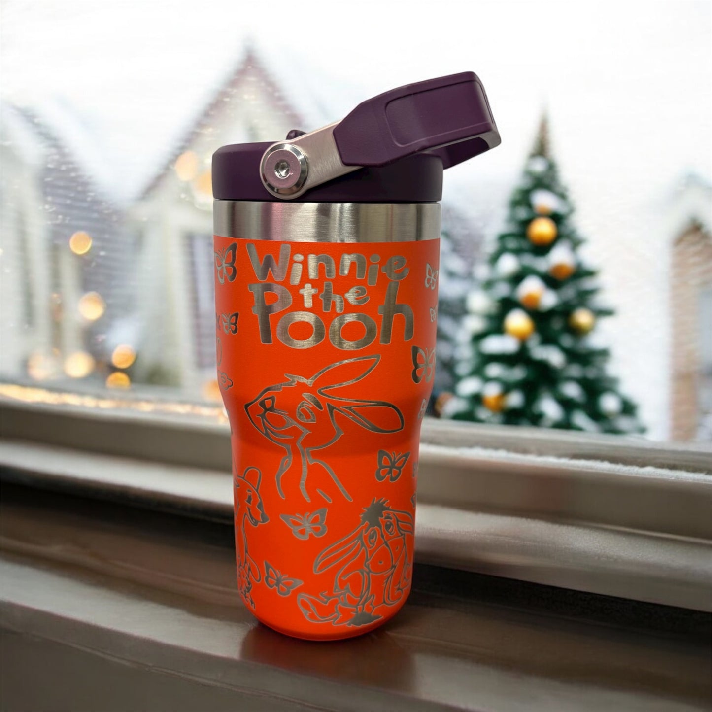 The Beautiful iceflow flip straw tumbler 20 oz orange color