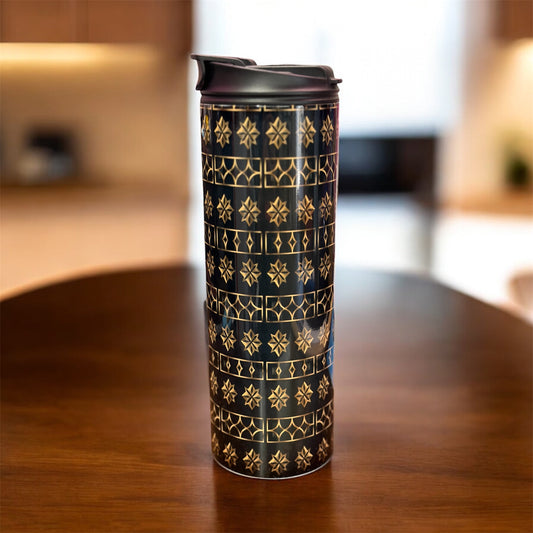 20 oz Tumbler with Luxury Design black and gold tumbler