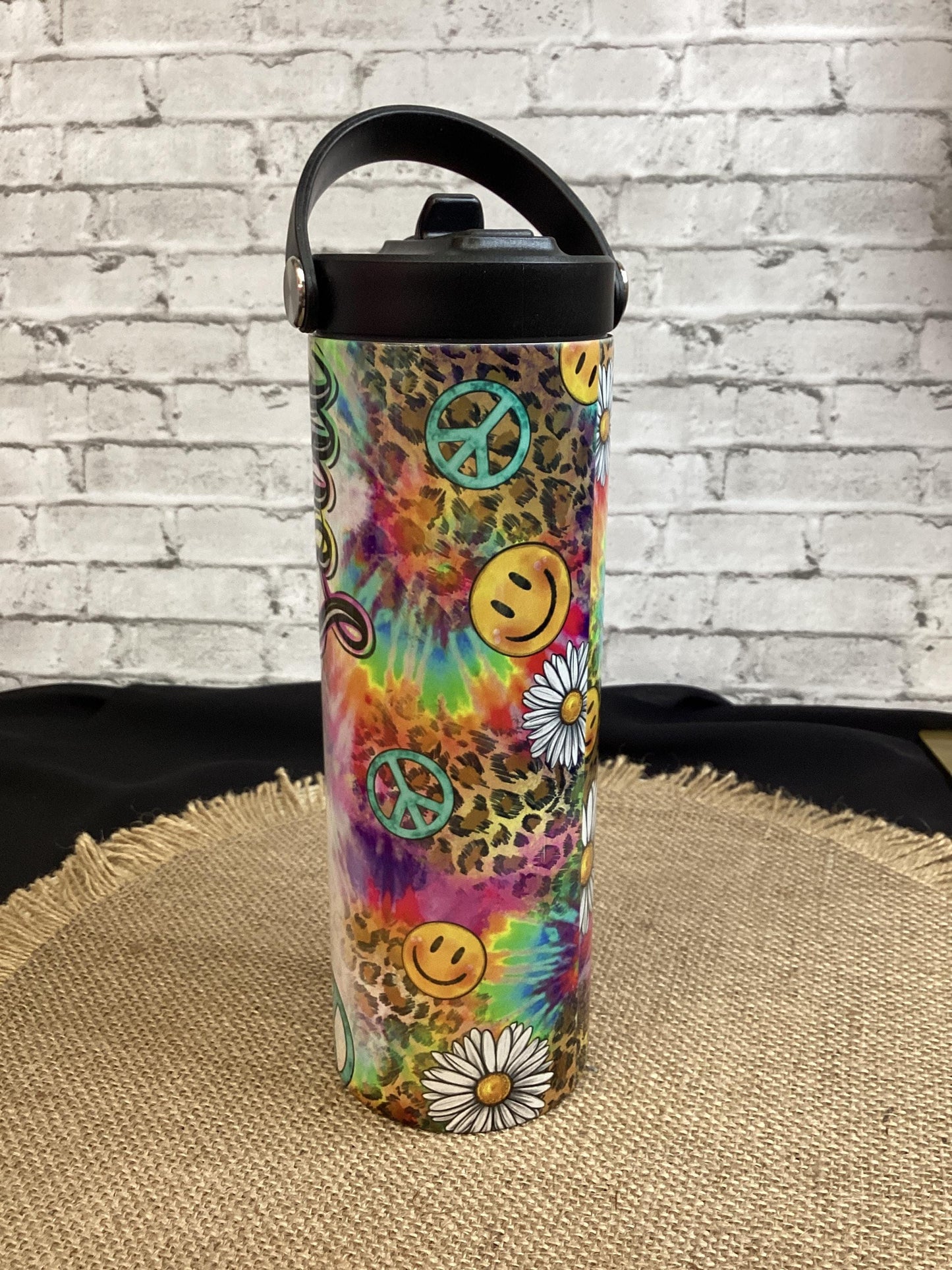 Retro Hippie Tumbler: 1970s Style, 20 oz