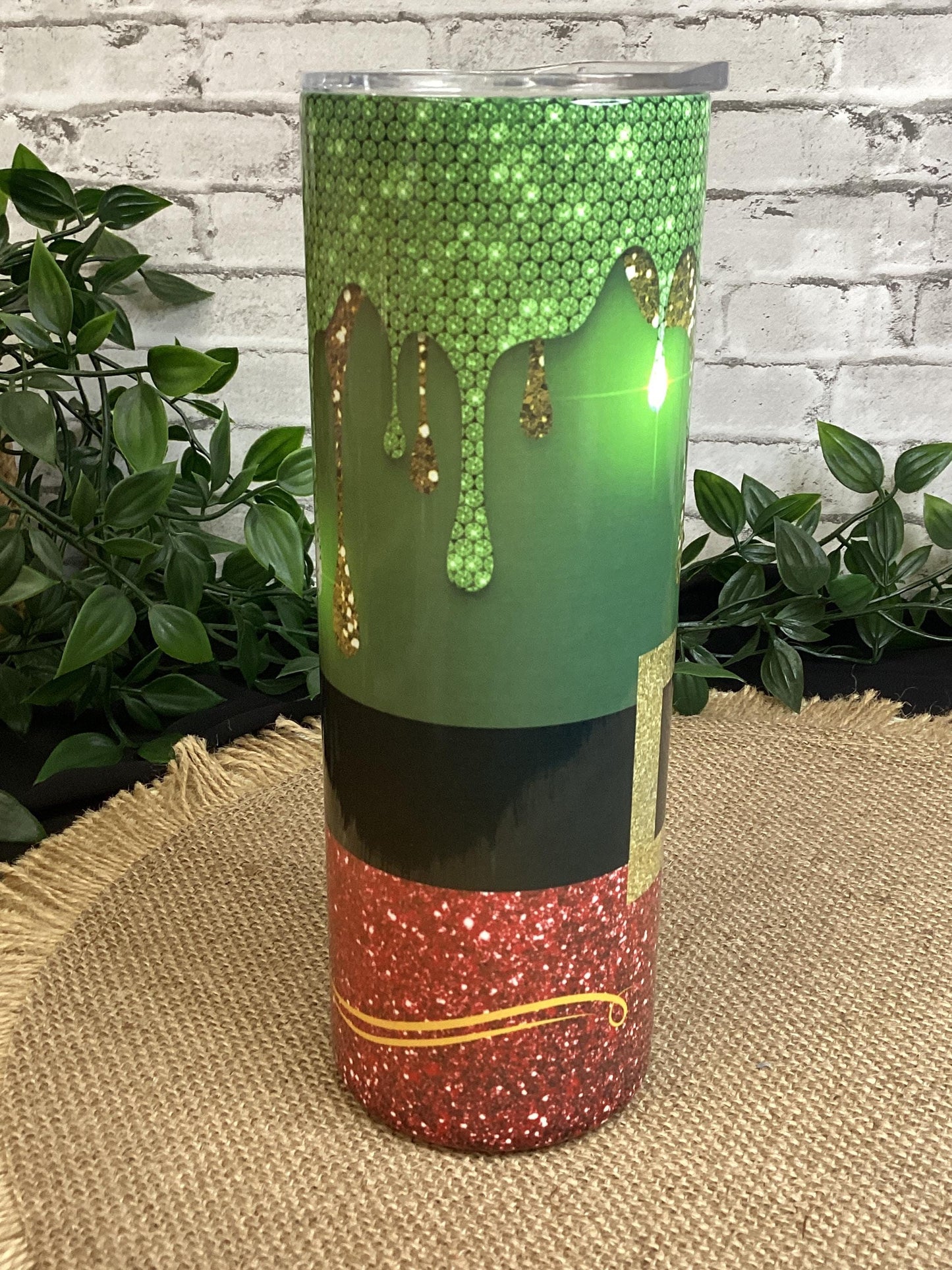 Christmas Leprechaun Tumbler: Green & Red 20 oz